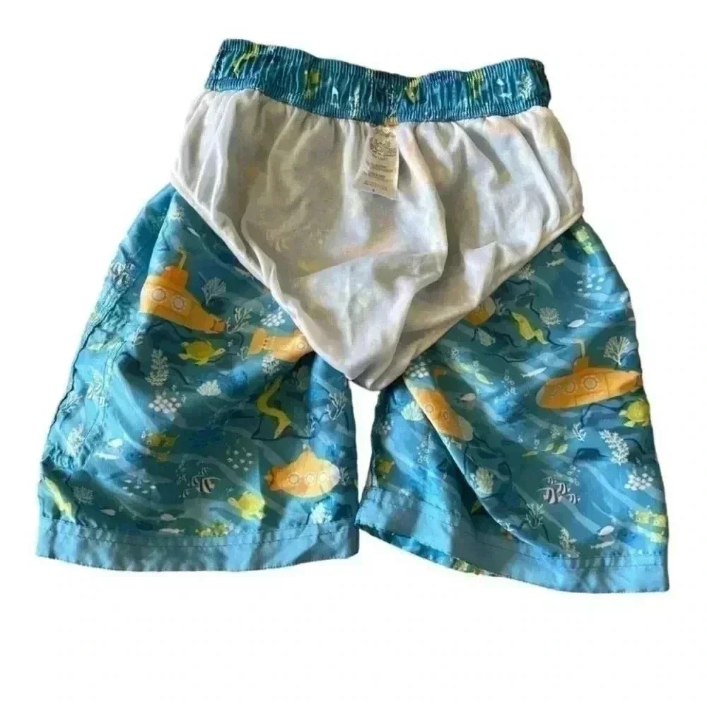 UV Skinz Blue & Orange Submarine Turtles Ocean Boys UPF 50+ Trunks Pants SZ 7